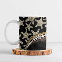 Beige Polynesian Starfish Unique Pattern Ceramic Mug