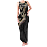 Beige Polynesian Starfish Unique Pattern Family Matching Tank Maxi Dress and Hawaiian Shirt