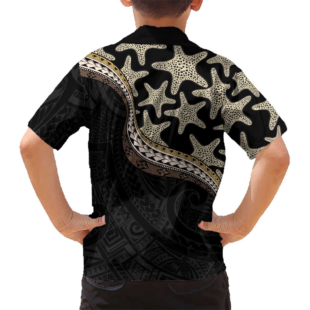 Beige Polynesian Starfish Unique Pattern Hawaiian Shirt