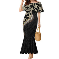 Beige Polynesian Starfish Unique Pattern Mermaid Dress LT01 Women Beige - Polynesian Pride