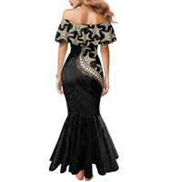Beige Polynesian Starfish Unique Pattern Mermaid Dress LT01 - Polynesian Pride