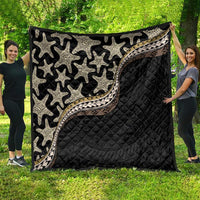 Beige Polynesian Starfish Unique Pattern Quilt