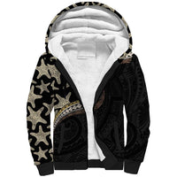 Beige Polynesian Starfish Unique Pattern Sherpa Hoodie LT01 Unisex Beige - Polynesian Pride