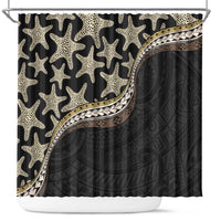Beige Polynesian Starfish Unique Pattern Shower Curtain