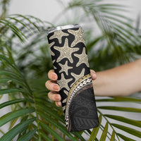 Beige Polynesian Starfish Unique Pattern Skinny Tumbler