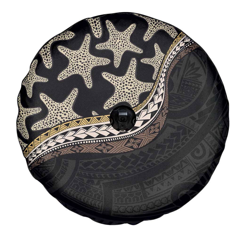 Beige Polynesian Starfish Unique Pattern Spare Tire Cover