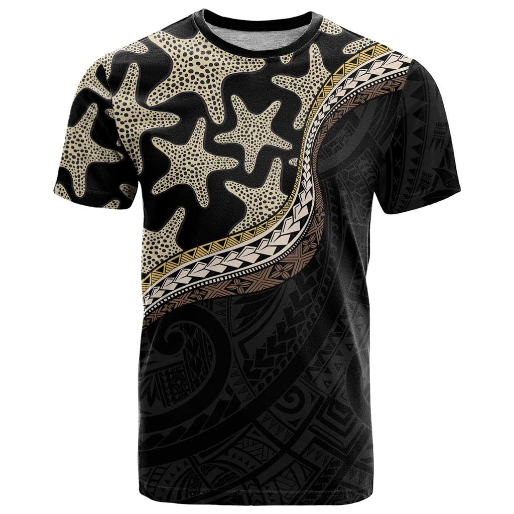Beige Polynesian Starfish Unique Pattern T Shirt