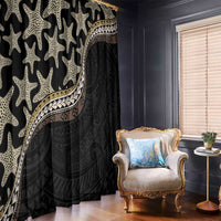 Beige Polynesian Starfish Unique Pattern Window Curtain
