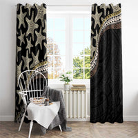 Beige Polynesian Starfish Unique Pattern Window Curtain