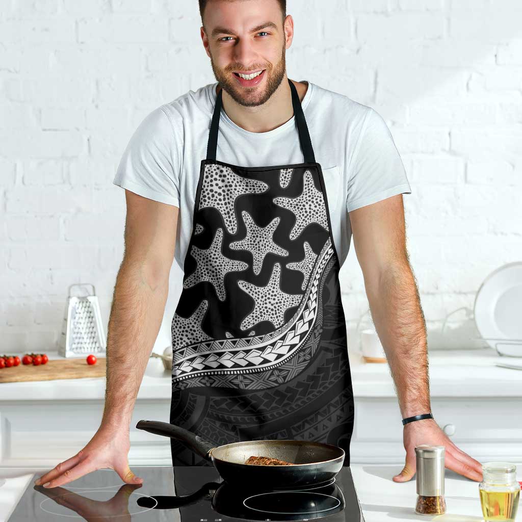 Monotone Polynesian Starfish Unique Pattern Apron