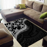 Monotone Polynesian Starfish Unique Pattern Area Rug