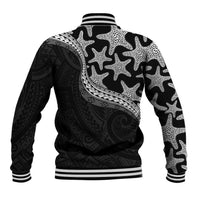 Monotone Polynesian Starfish Unique Pattern Baseball Jacket