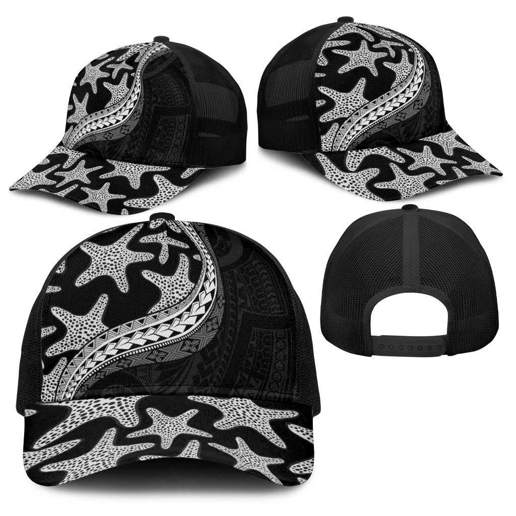 Monotone Polynesian Starfish Unique Pattern Baseball Net Cap