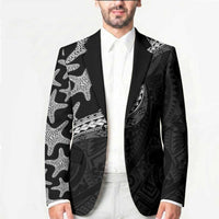 Monotone Polynesian Starfish Unique Pattern Blazer