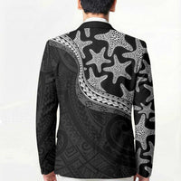 Monotone Polynesian Starfish Unique Pattern Blazer