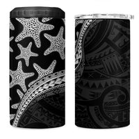 Monotone Polynesian Starfish Unique Pattern 4 in 1 Can Cooler Tumbler
