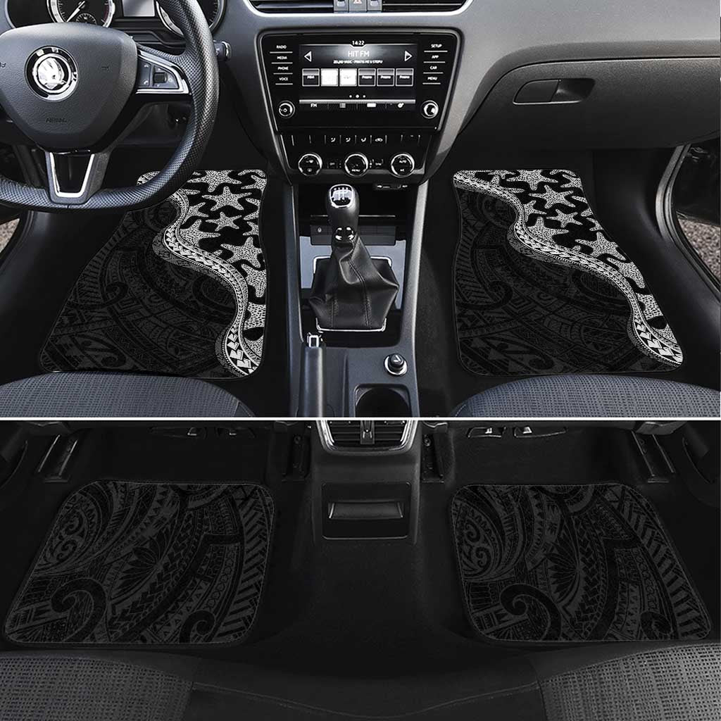 Monotone Polynesian Starfish Unique Pattern Car Mats