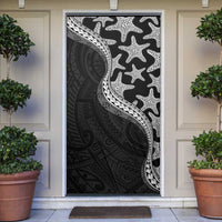 Monotone Polynesian Starfish Unique Pattern Door Cover