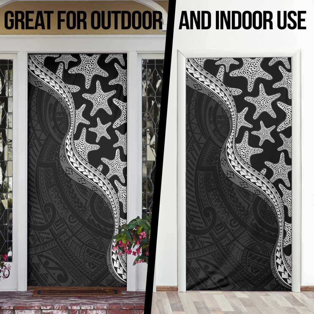 Monotone Polynesian Starfish Unique Pattern Door Cover