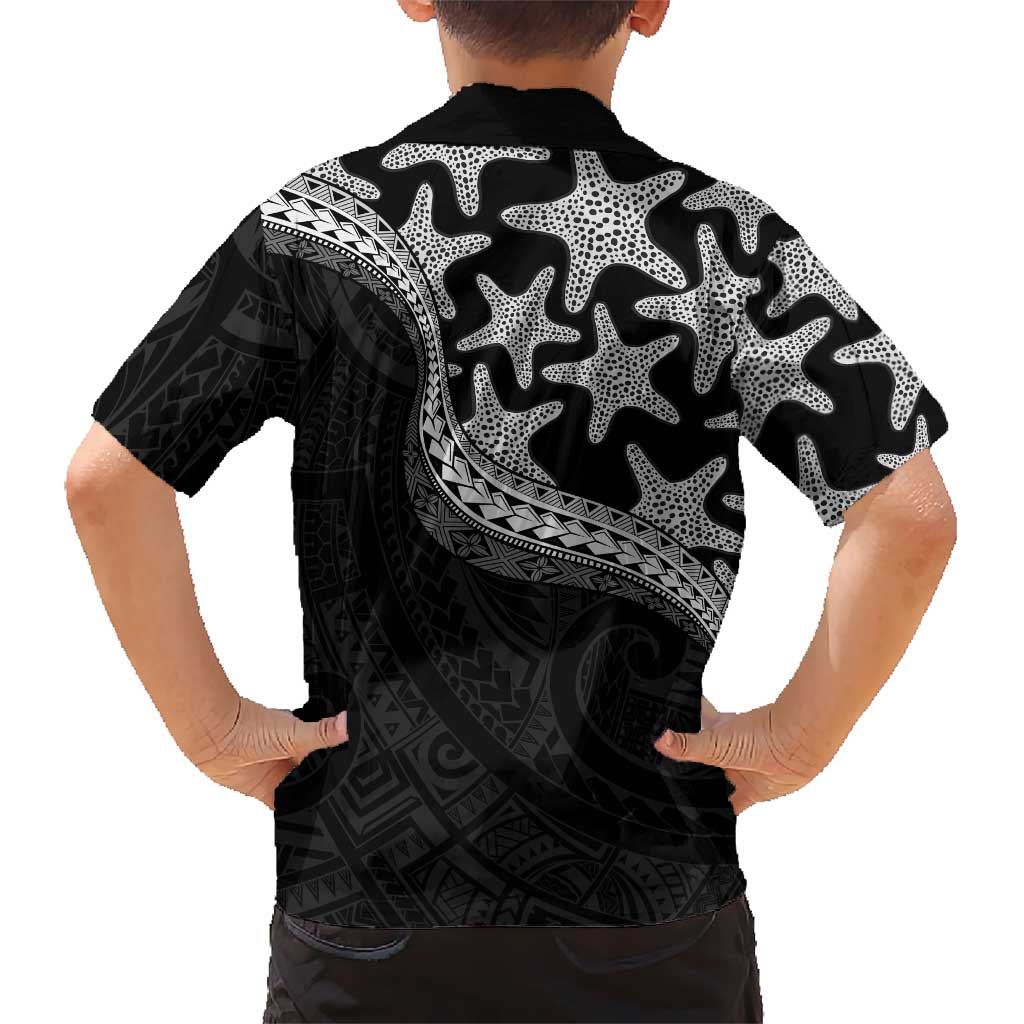 Monotone Polynesian Starfish Unique Pattern Family Matching Puletasi and Hawaiian Shirt LT01 - Polynesian Pride
