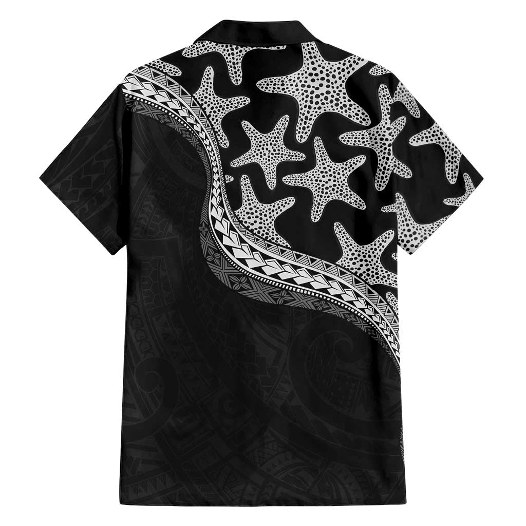 Monotone Polynesian Starfish Unique Pattern Family Matching Puletasi and Hawaiian Shirt LT01 - Polynesian Pride