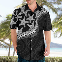 Monotone Polynesian Starfish Unique Pattern Hawaiian Shirt