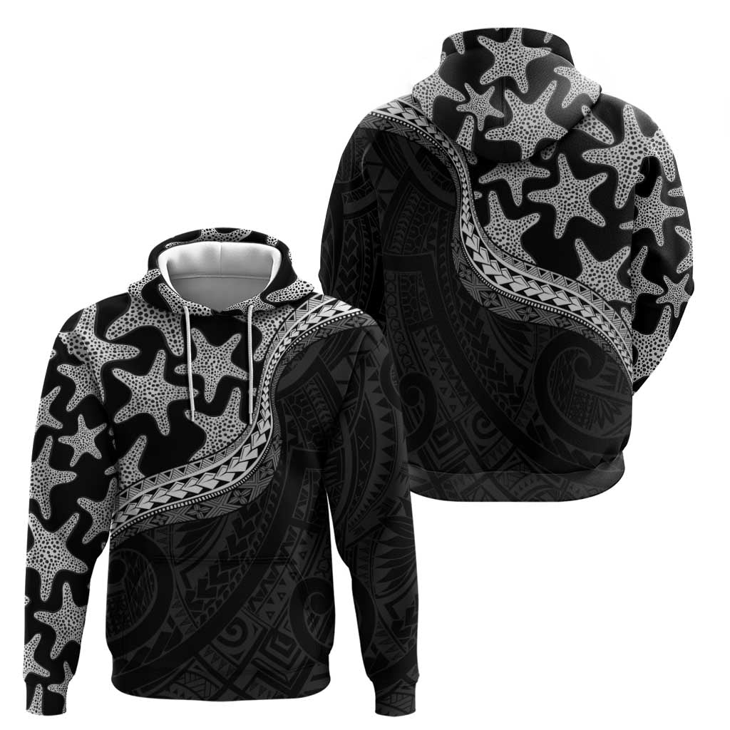 Monotone Polynesian Starfish Unique Pattern Hoodie