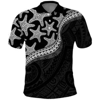Monotone Polynesian Starfish Unique Pattern Polo Shirt