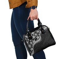 Monotone Polynesian Starfish Unique Pattern Shoulder Handbag