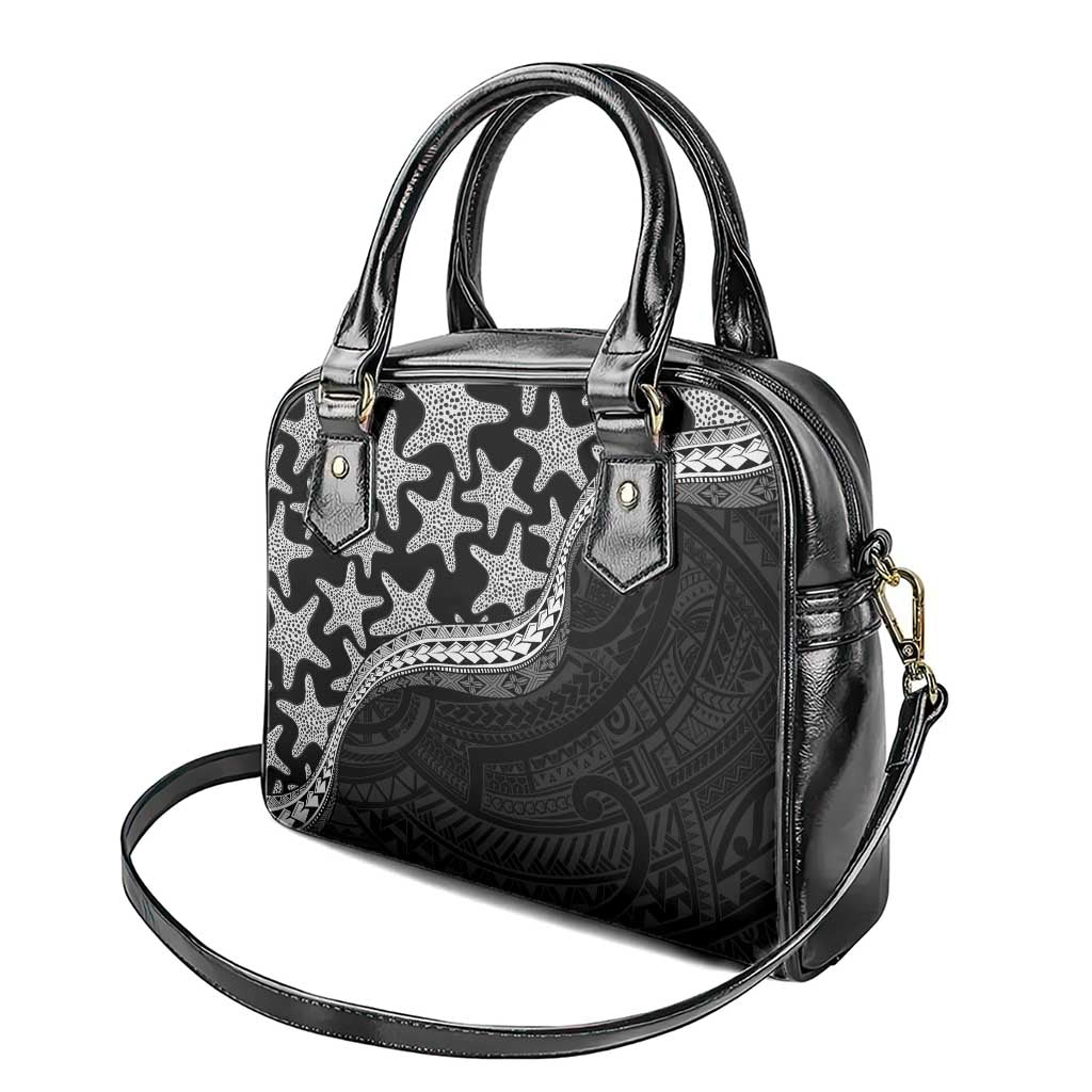 Monotone Polynesian Starfish Unique Pattern Shoulder Handbag