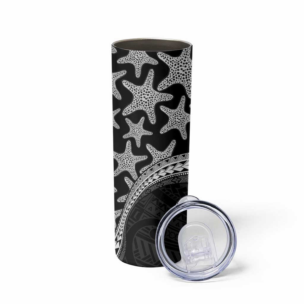Monotone Polynesian Starfish Unique Pattern Skinny Tumbler