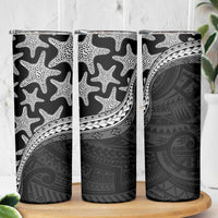 Monotone Polynesian Starfish Unique Pattern Skinny Tumbler