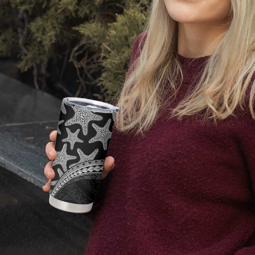 Monotone Polynesian Starfish Unique Pattern Tumbler Cup