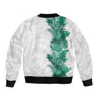 Hawaii Tropical Leaves Bomber Jacket Polynesian Pattern