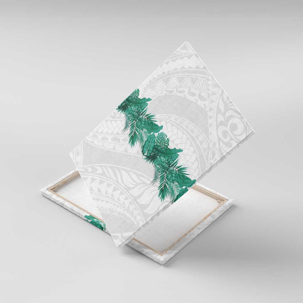 Hawaii Tropical Leaves Canvas Wall Art Polynesian Pattern