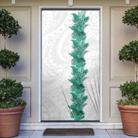 Hawaii Tropical Leaves Door Cover Polynesian Pattern LT01 White - Polynesian Pride