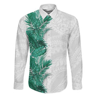 Hawaii Tropical Leaves Family Matching Tank Maxi Dress and Hawaiian Shirt Polynesian Pattern LT01 Dad's Shirt - Long Sleeve White - Polynesian Pride