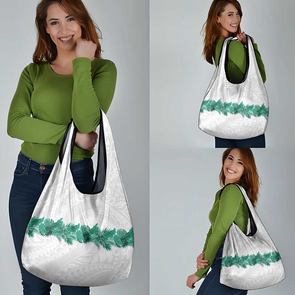 Hawaii Tropical Leaves Grocery Bag Polynesian Pattern