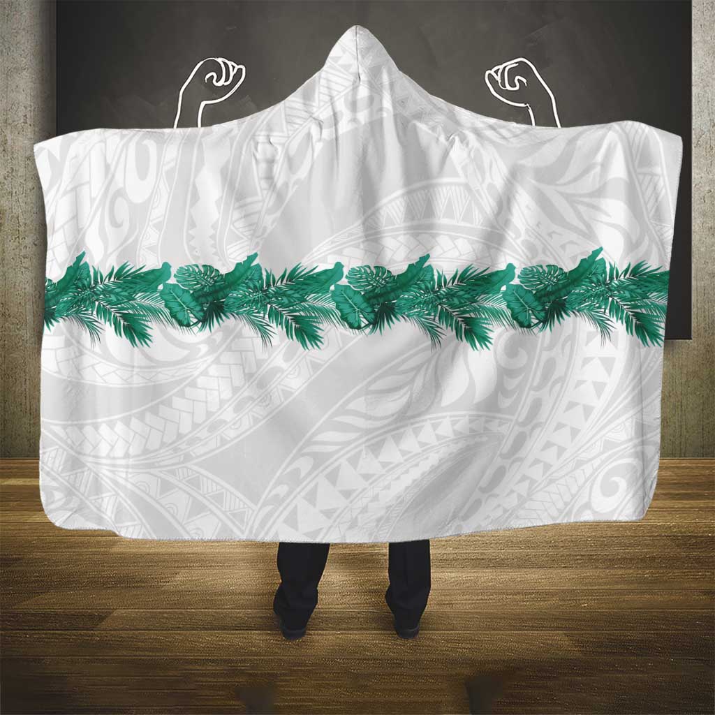 Hawaii Tropical Leaves Hooded Blanket Polynesian Pattern