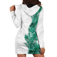 Hawaii Tropical Leaves Hoodie Dress Polynesian Pattern