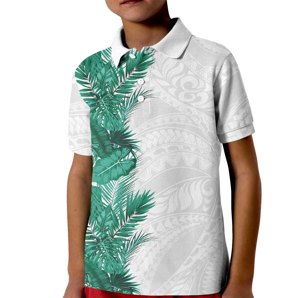Hawaii Tropical Leaves Kid Polo Shirt Polynesian Pattern