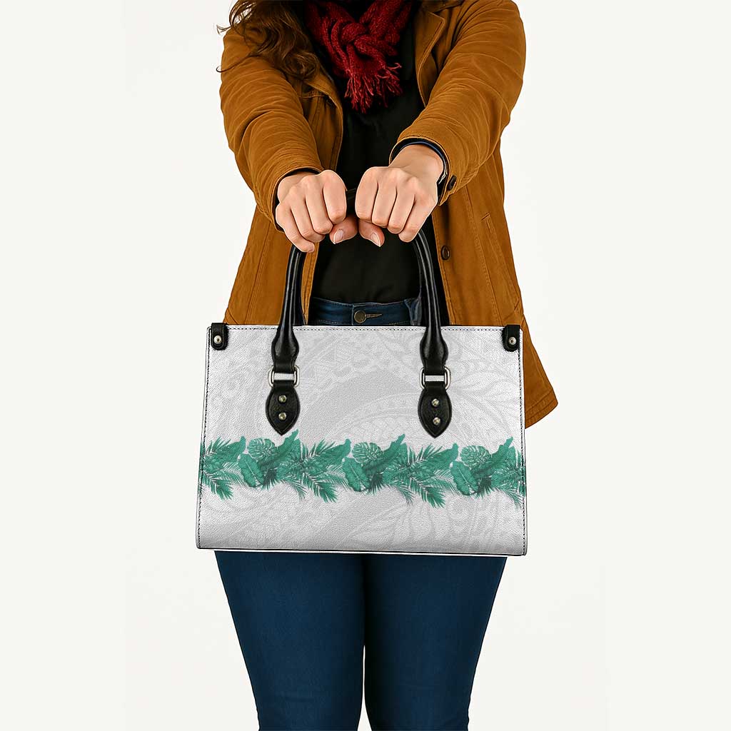 Hawaii Tropical Leaves Leather Bag Polynesian Pattern