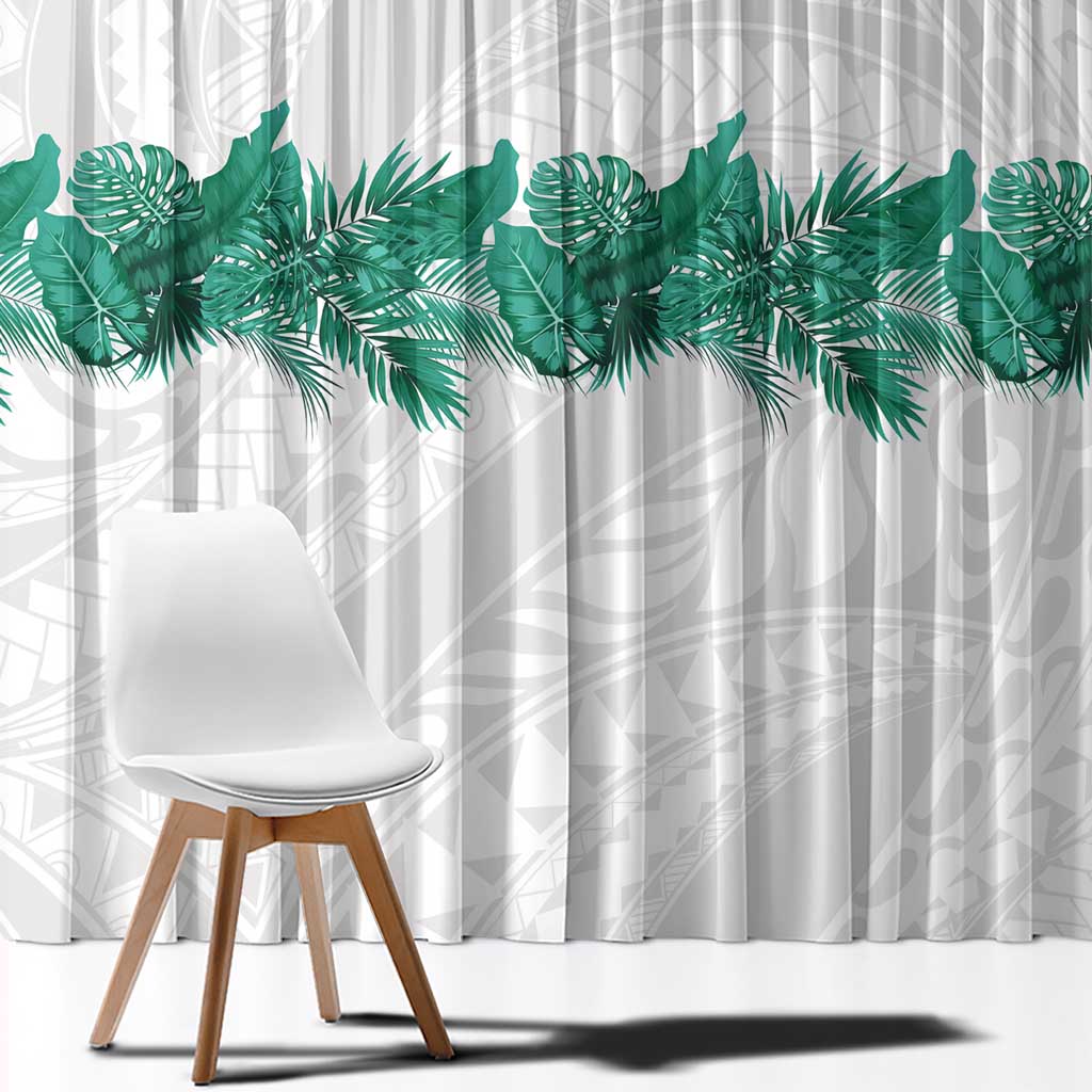 Hawaii Tropical Leaves Window Curtain Polynesian Pattern