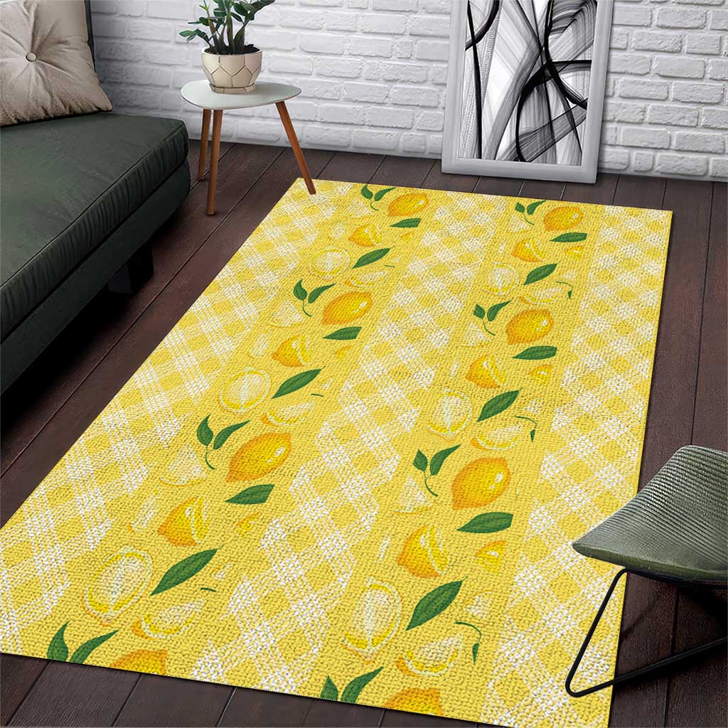 Hawaii Lemon Palaka Area Rug Striped Stylized