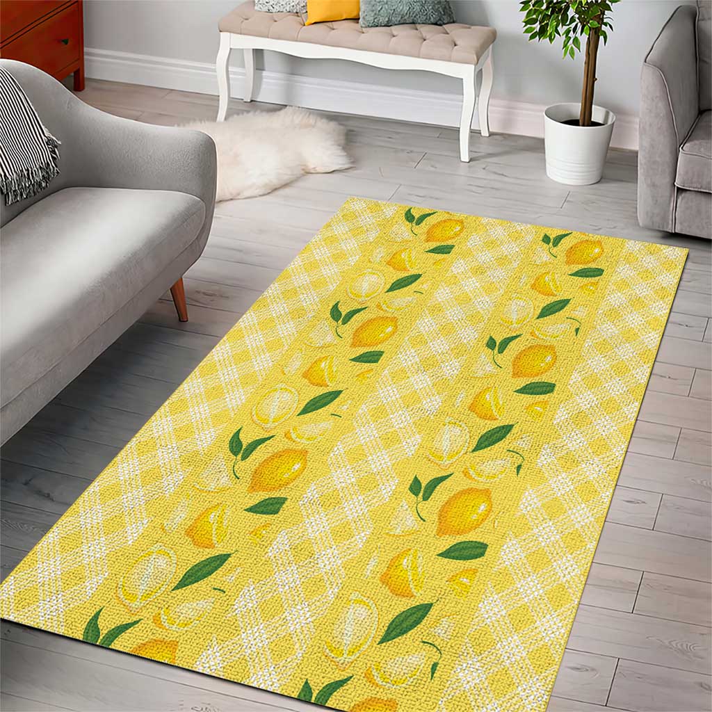 Hawaii Lemon Palaka Area Rug Striped Stylized
