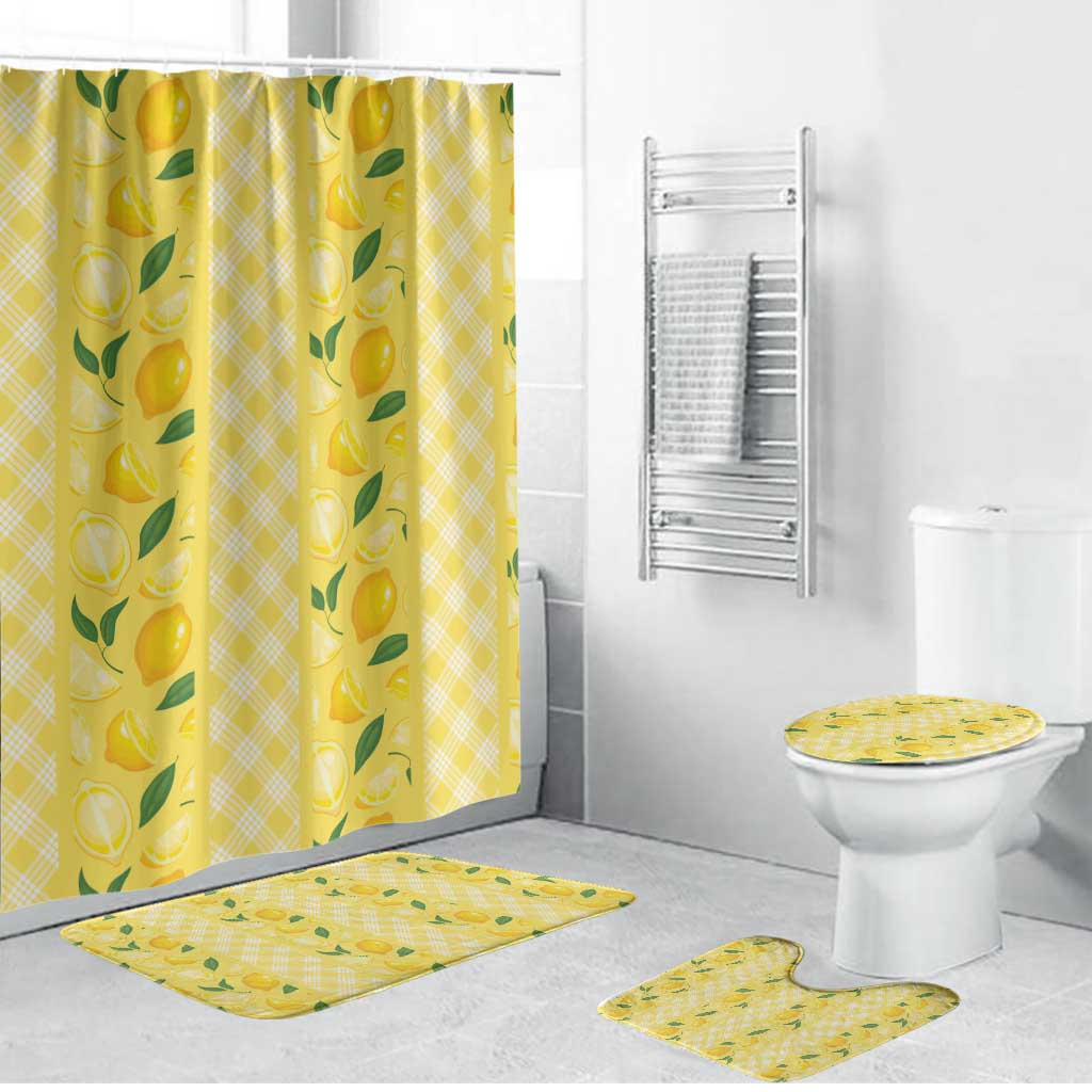 Hawaii Lemon Palaka Bathroom Set Striped Stylized