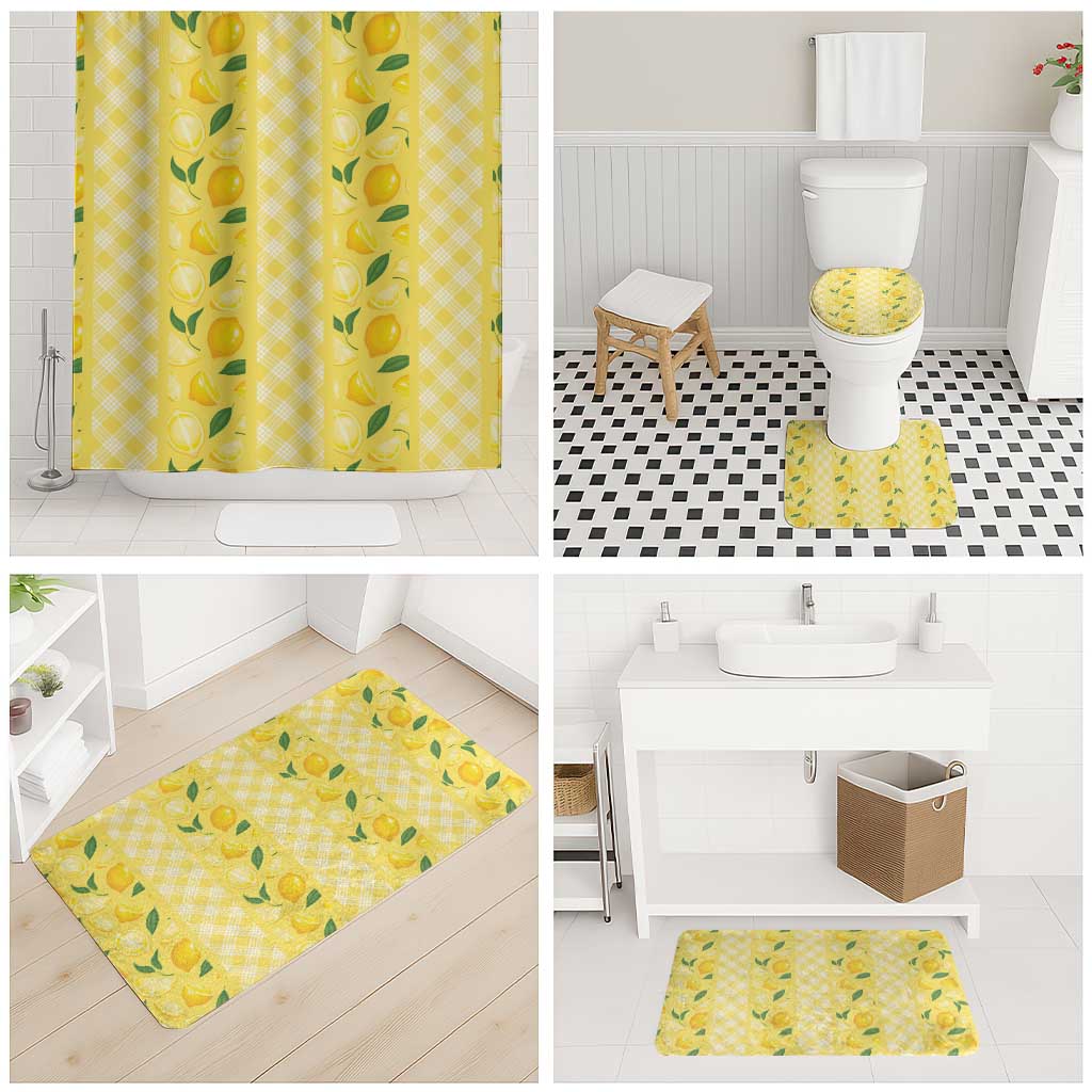 Hawaii Lemon Palaka Bathroom Set Striped Stylized