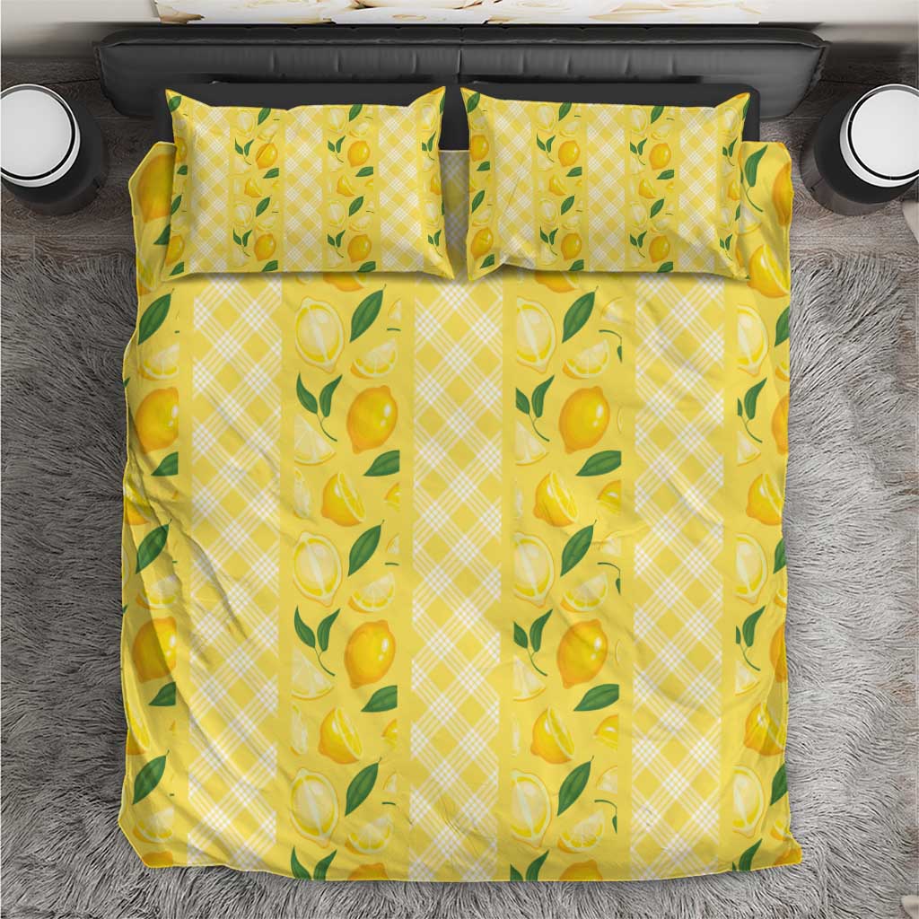 Hawaii Lemon Palaka Bedding Set Striped Stylized