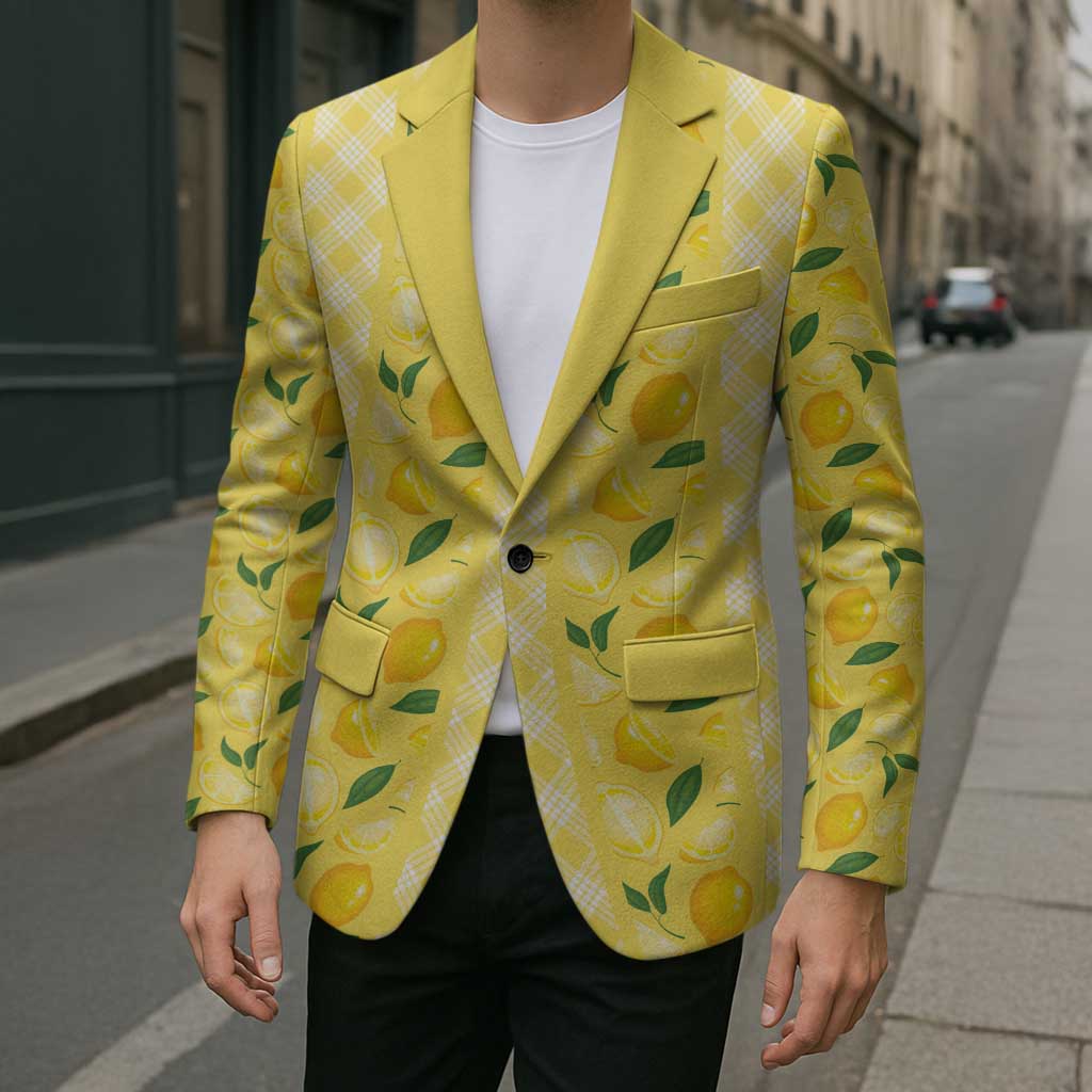 Hawaii Lemon Palaka Blazer Striped Stylized