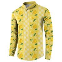 Hawaii Lemon Palaka Button Sweatshirt Striped Stylized